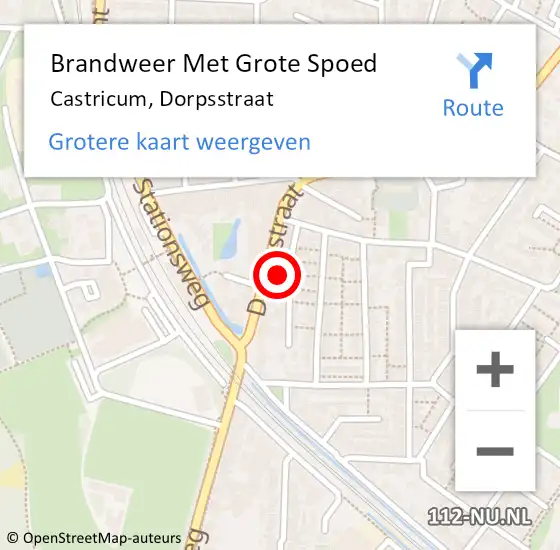 Locatie op kaart van de 112 melding: Brandweer Met Grote Spoed Naar Castricum, Dorpsstraat op 13 september 2024 13:05