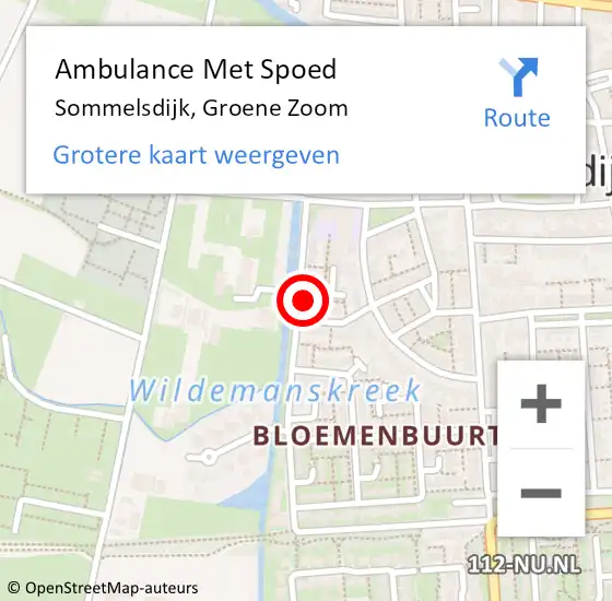 Locatie op kaart van de 112 melding: Ambulance Met Spoed Naar Sommelsdijk, Groene Zoom op 13 september 2024 13:21