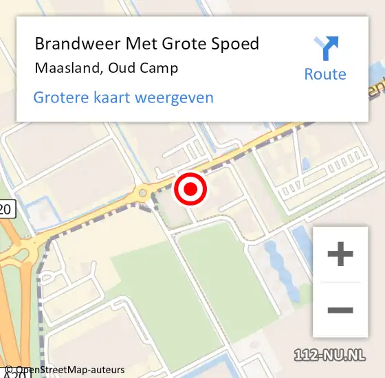 Locatie op kaart van de 112 melding: Brandweer Met Grote Spoed Naar Maasland, Oud Camp op 13 september 2024 13:44