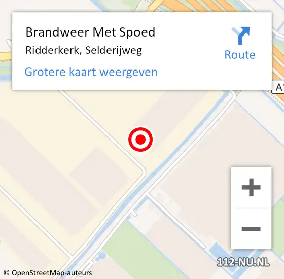 Locatie op kaart van de 112 melding: Brandweer Met Spoed Naar Ridderkerk, Selderijweg op 13 september 2024 14:11