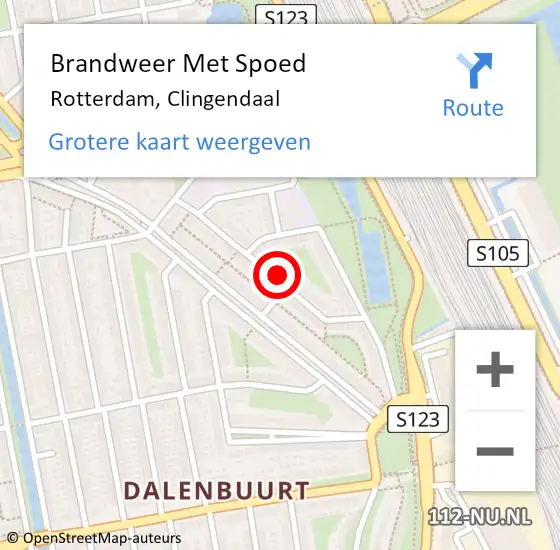 Locatie op kaart van de 112 melding: Brandweer Met Spoed Naar Rotterdam, Clingendaal op 13 september 2024 14:12