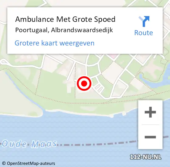 Locatie op kaart van de 112 melding: Ambulance Met Grote Spoed Naar Poortugaal, Albrandswaardsedijk op 13 september 2024 14:23