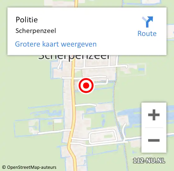 Locatie op kaart van de 112 melding: Politie Scherpenzeel op 13 september 2024 14:34