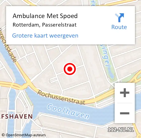 Locatie op kaart van de 112 melding: Ambulance Met Spoed Naar Rotterdam, Passerelstraat op 13 september 2024 14:38