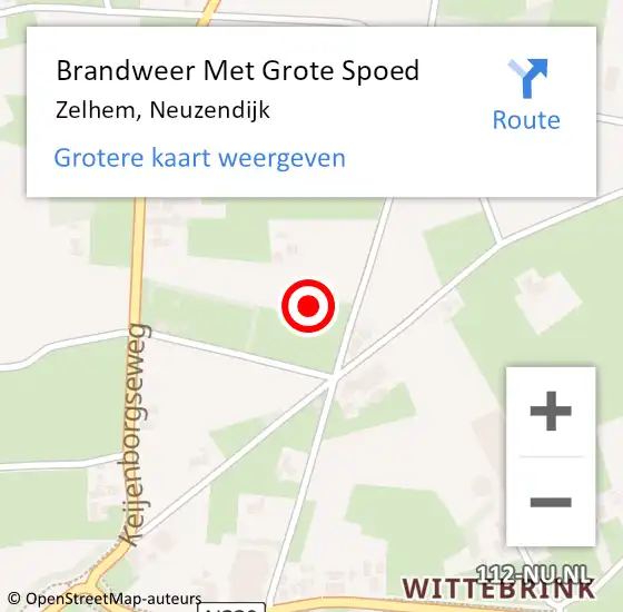 Locatie op kaart van de 112 melding: Brandweer Met Grote Spoed Naar Zelhem, Neuzendijk op 13 september 2024 14:45