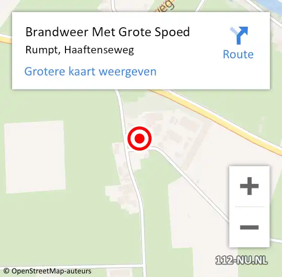 Locatie op kaart van de 112 melding: Brandweer Met Grote Spoed Naar Rumpt, Haaftenseweg op 13 september 2024 15:03