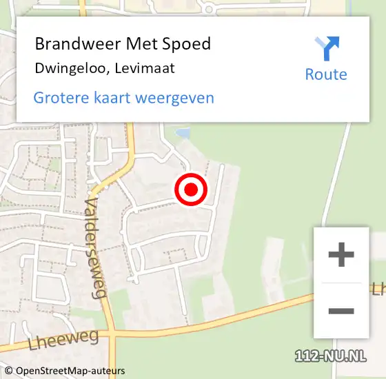 Locatie op kaart van de 112 melding: Brandweer Met Spoed Naar Dwingeloo, Levimaat op 13 september 2024 15:10