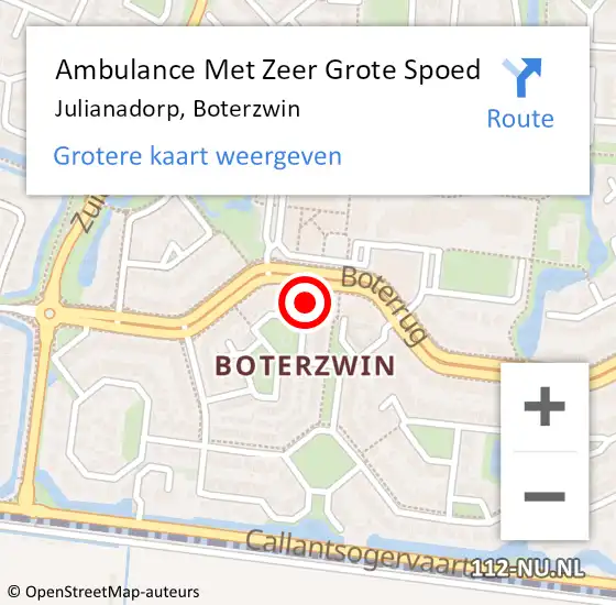 Locatie op kaart van de 112 melding: Ambulance Met Zeer Grote Spoed Naar Julianadorp, Boterzwin op 13 september 2024 15:27