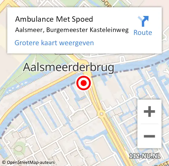 Locatie op kaart van de 112 melding: Ambulance Met Spoed Naar Aalsmeer, Burgemeester Kasteleinweg op 13 september 2024 15:57