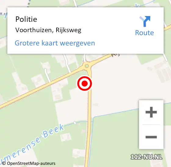 Locatie op kaart van de 112 melding: Politie Voorthuizen, Rijksweg op 13 september 2024 16:07