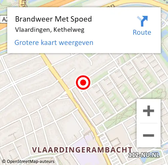 Locatie op kaart van de 112 melding: Brandweer Met Spoed Naar Vlaardingen, Kethelweg op 13 september 2024 16:48