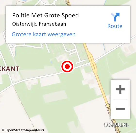 Locatie op kaart van de 112 melding: Politie Met Grote Spoed Naar Oisterwijk, Fransebaan op 13 september 2024 17:11