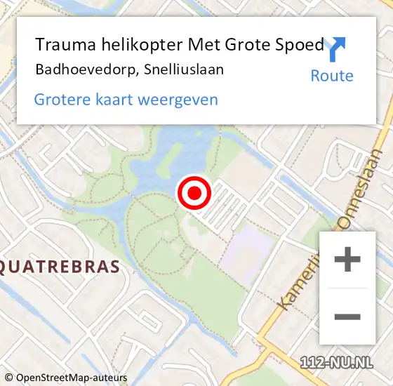 Locatie op kaart van de 112 melding: Trauma helikopter Met Grote Spoed Naar Badhoevedorp, Snelliuslaan op 13 september 2024 17:58