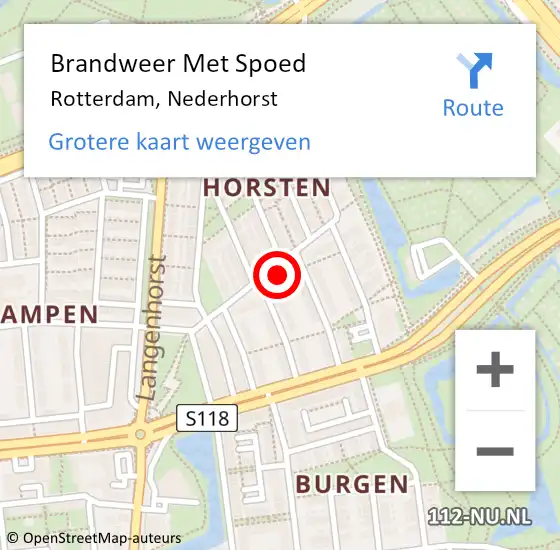 Locatie op kaart van de 112 melding: Brandweer Met Spoed Naar Rotterdam, Nederhorst op 13 september 2024 18:01