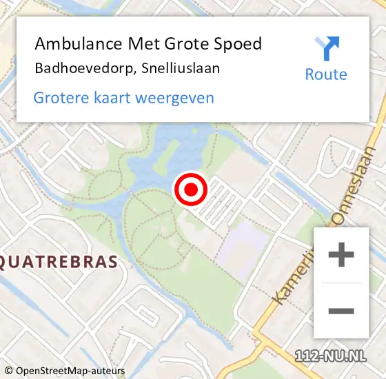 Locatie op kaart van de 112 melding: Ambulance Met Grote Spoed Naar Badhoevedorp, Snelliuslaan op 13 september 2024 18:01