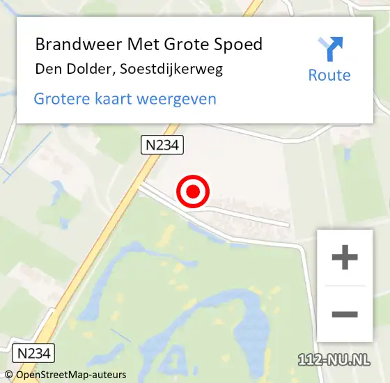 Locatie op kaart van de 112 melding: Brandweer Met Grote Spoed Naar Den Dolder, Soestdijkerweg op 13 september 2024 18:35