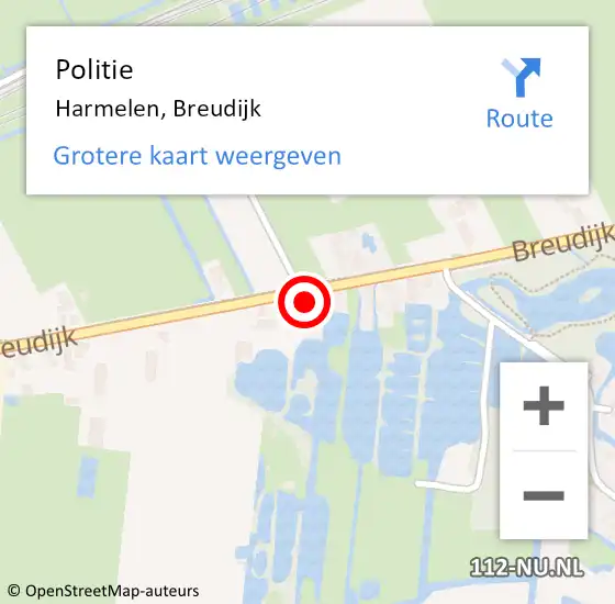 Locatie op kaart van de 112 melding: Politie Harmelen, Breudijk op 13 september 2024 18:42