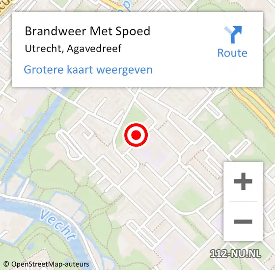 Locatie op kaart van de 112 melding: Brandweer Met Spoed Naar Utrecht, Agavedreef op 13 september 2024 19:45