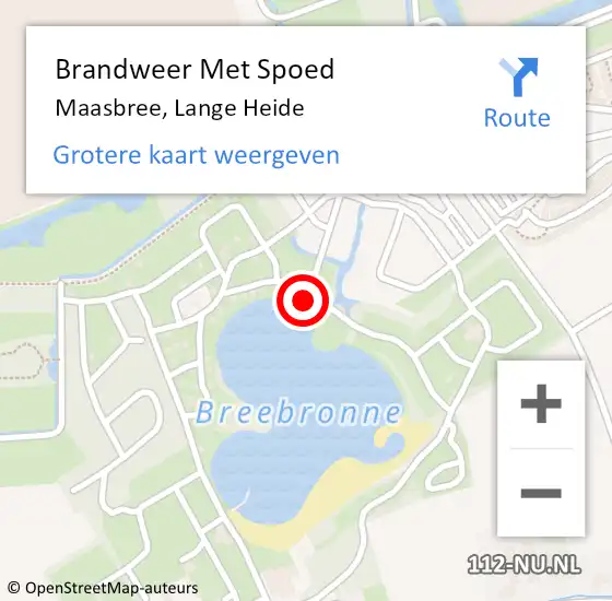 Locatie op kaart van de 112 melding: Brandweer Met Spoed Naar Maasbree, Lange Heide op 13 september 2024 19:49