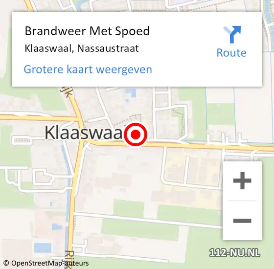 Locatie op kaart van de 112 melding: Brandweer Met Spoed Naar Klaaswaal, Nassaustraat op 13 september 2024 20:19