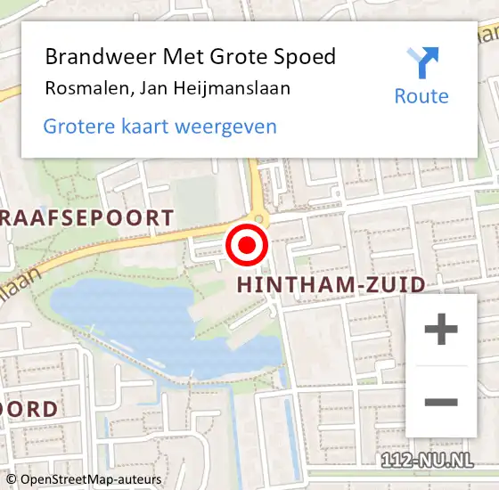 Locatie op kaart van de 112 melding: Brandweer Met Grote Spoed Naar Rosmalen, Jan Heijmanslaan op 13 september 2024 21:10