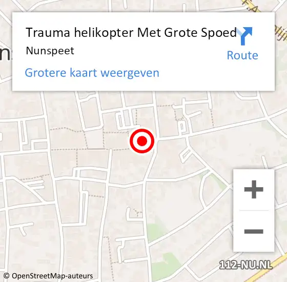 Locatie op kaart van de 112 melding: Trauma helikopter Met Grote Spoed Naar Nunspeet op 13 september 2024 22:29