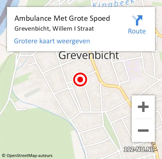 Locatie op kaart van de 112 melding: Ambulance Met Grote Spoed Naar Grevenbicht, Willem I Straat op 20 oktober 2014 05:25