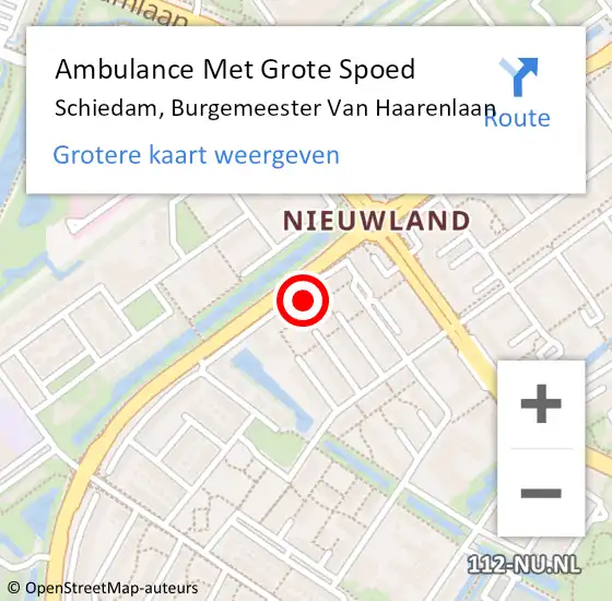 Locatie op kaart van de 112 melding: Ambulance Met Grote Spoed Naar Schiedam, Burgemeester Van Haarenlaan op 13 september 2024 22:52