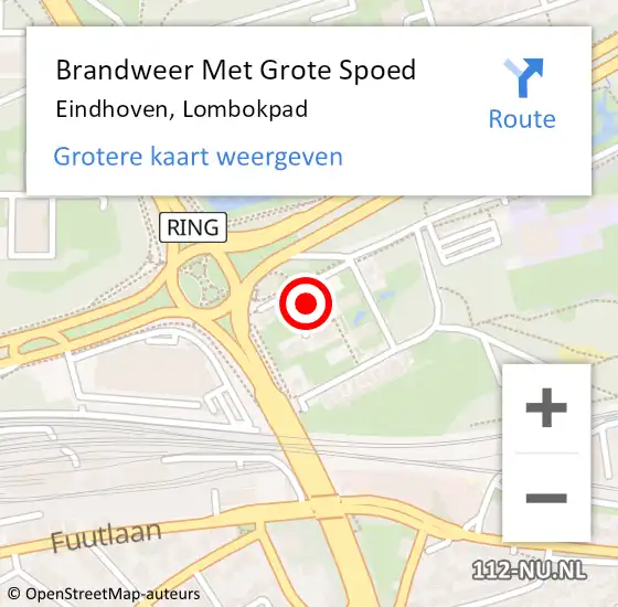 Locatie op kaart van de 112 melding: Brandweer Met Grote Spoed Naar Eindhoven, Lombokpad op 13 september 2024 23:27