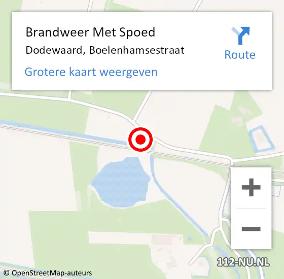 Locatie op kaart van de 112 melding: Brandweer Met Spoed Naar Dodewaard, Boelenhamsestraat op 13 september 2024 23:36