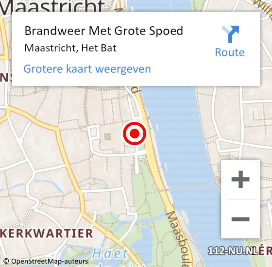 Locatie op kaart van de 112 melding: Brandweer Met Grote Spoed Naar Maastricht, Het Bat op 13 september 2024 23:40