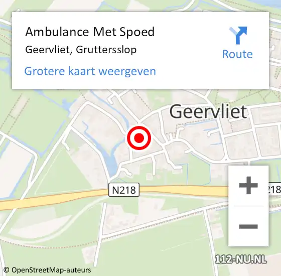 Locatie op kaart van de 112 melding: Ambulance Met Spoed Naar Geervliet, Gruttersslop op 13 september 2024 23:41