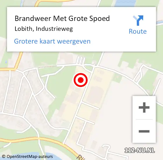 Locatie op kaart van de 112 melding: Brandweer Met Grote Spoed Naar Lobith, Industrieweg op 14 september 2024 00:16