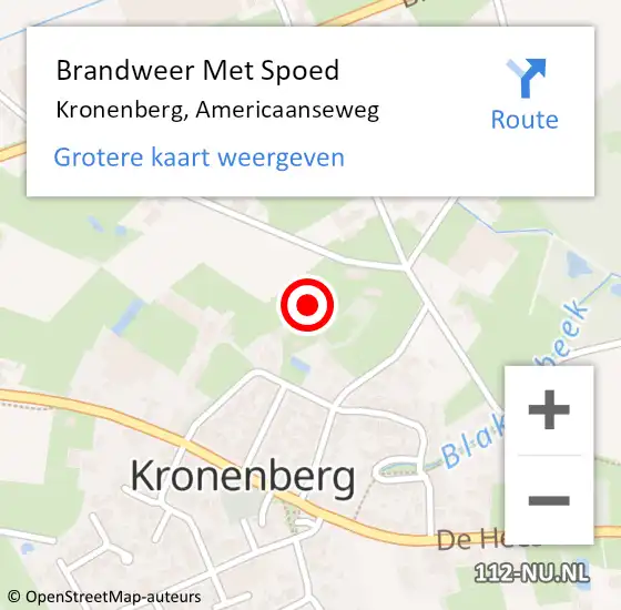 Locatie op kaart van de 112 melding: Brandweer Met Spoed Naar Kronenberg, Americaanseweg op 14 september 2024 00:28