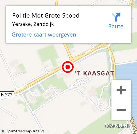 Locatie op kaart van de 112 melding: Politie Met Grote Spoed Naar Yerseke, Zanddijk op 14 september 2024 00:45