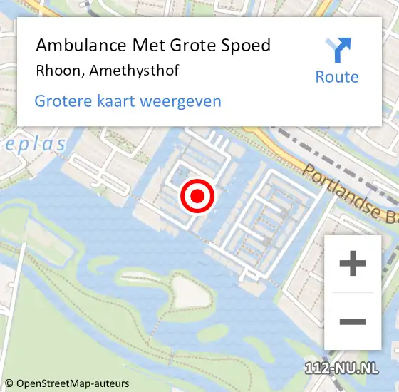 Locatie op kaart van de 112 melding: Ambulance Met Grote Spoed Naar Rhoon, Amethysthof op 14 september 2024 02:13