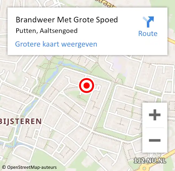 Locatie op kaart van de 112 melding: Brandweer Met Grote Spoed Naar Putten, Aaltsengoed op 14 september 2024 02:59