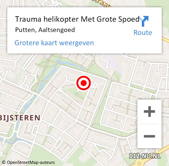 Locatie op kaart van de 112 melding: Trauma helikopter Met Grote Spoed Naar Putten, Aaltsengoed op 14 september 2024 03:03