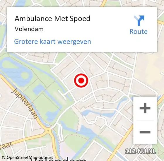 Locatie op kaart van de 112 melding: Ambulance Met Spoed Naar Volendam op 14 september 2024 04:03