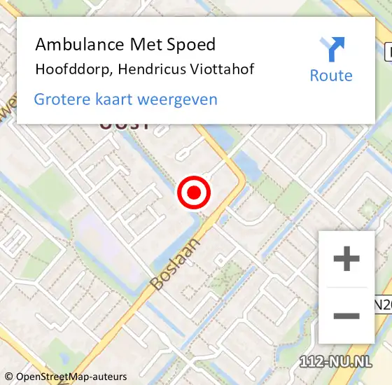 Locatie op kaart van de 112 melding: Ambulance Met Spoed Naar Hoofddorp, Hendricus Viottahof op 14 september 2024 04:13