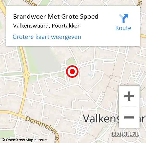 Locatie op kaart van de 112 melding: Brandweer Met Grote Spoed Naar Valkenswaard, Poortakker op 14 september 2024 07:23