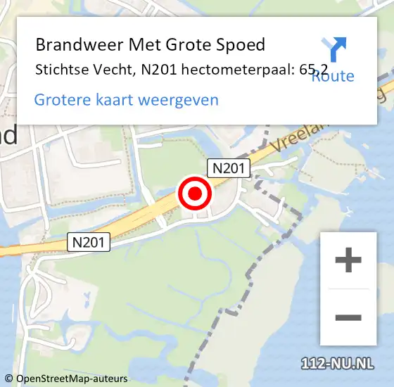 Locatie op kaart van de 112 melding: Brandweer Met Grote Spoed Naar Stichtse Vecht, N201 hectometerpaal: 65,2 op 14 september 2024 09:13