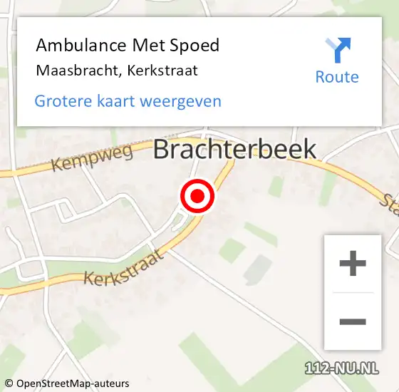 Locatie op kaart van de 112 melding: Ambulance Met Spoed Naar Maasbracht, Kerkstraat op 14 september 2024 09:23