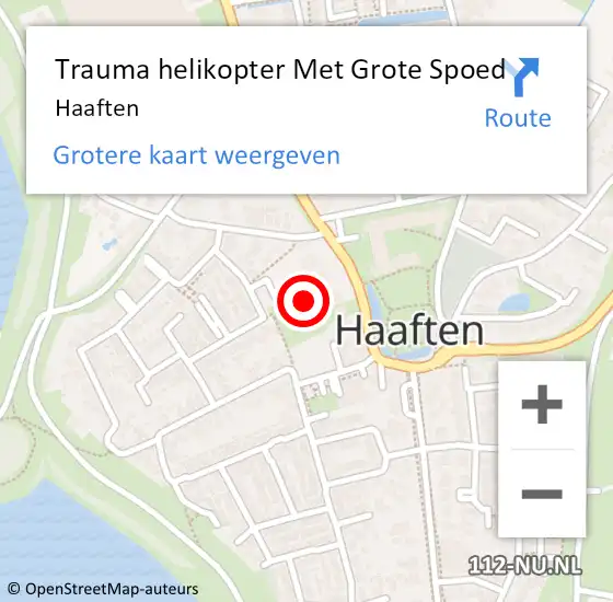 Locatie op kaart van de 112 melding: Trauma helikopter Met Grote Spoed Naar Haaften op 14 september 2024 09:27