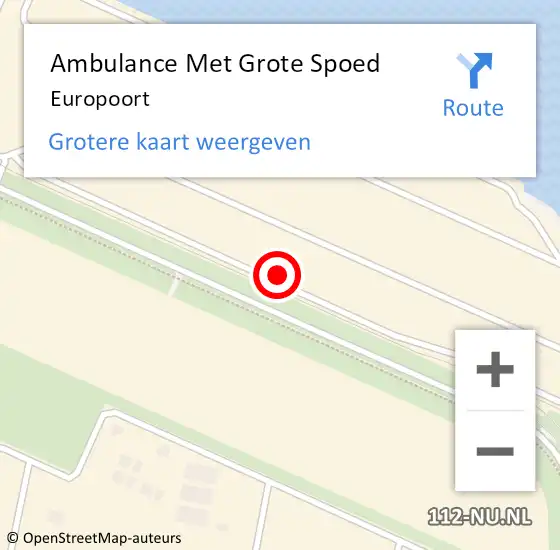 Locatie op kaart van de 112 melding: Ambulance Met Grote Spoed Naar Europoort op 14 september 2024 09:46