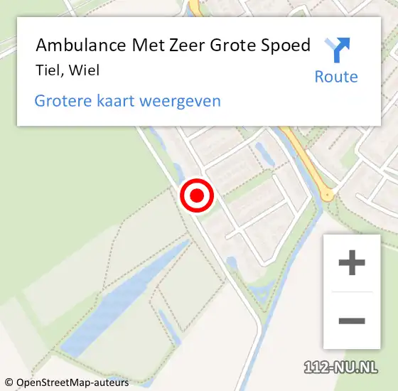 Locatie op kaart van de 112 melding: Ambulance Met Zeer Grote Spoed Naar Tiel, Wiel op 14 september 2024 10:02