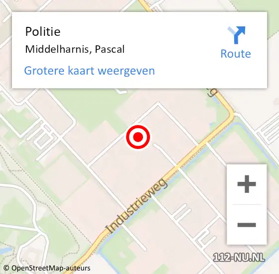 Locatie op kaart van de 112 melding: Politie Middelharnis, Pascal op 14 september 2024 10:26