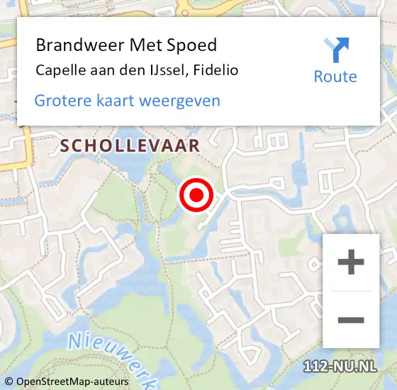 Locatie op kaart van de 112 melding: Brandweer Met Spoed Naar Capelle aan den IJssel, Fidelio op 14 september 2024 10:42