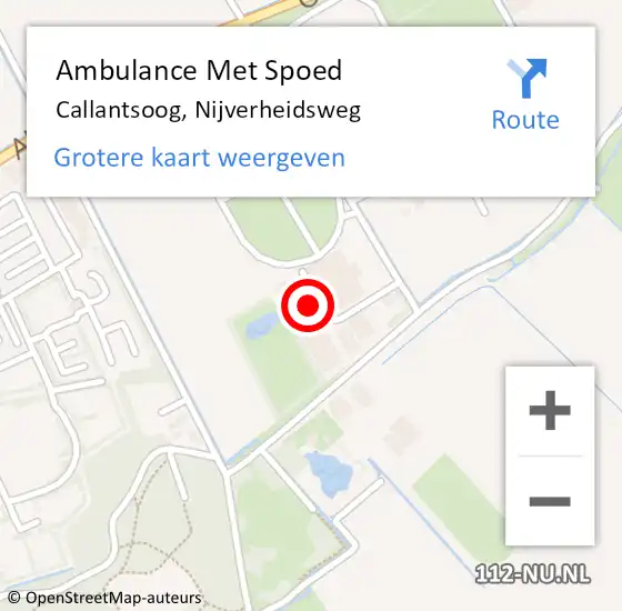 Locatie op kaart van de 112 melding: Ambulance Met Spoed Naar Callantsoog, Nijverheidsweg op 20 oktober 2014 07:34