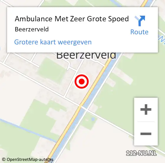 Locatie op kaart van de 112 melding: Ambulance Met Zeer Grote Spoed Naar Beerzerveld op 14 september 2024 11:16